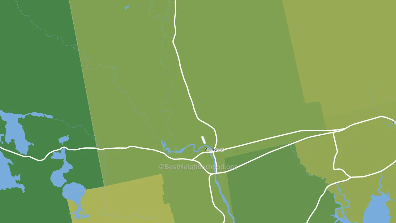 Cherryfield, ME block-group voter-turnout map