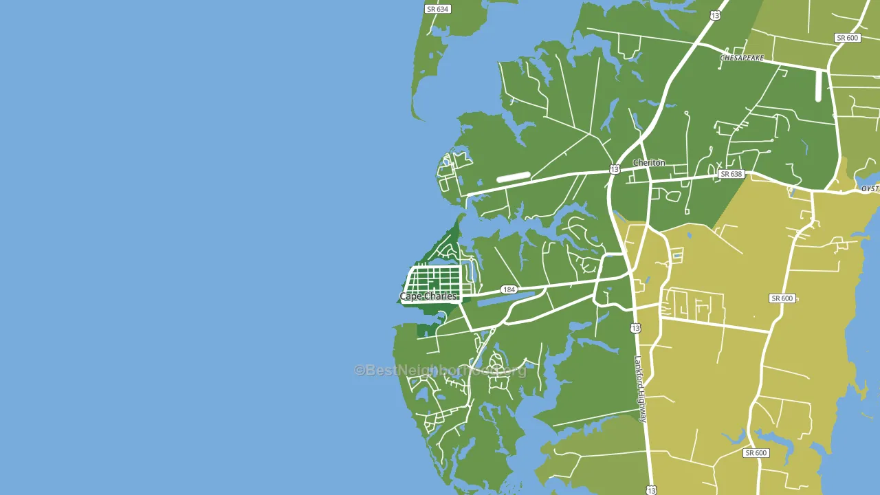 Cherrystone, VA block-group voter-turnout map