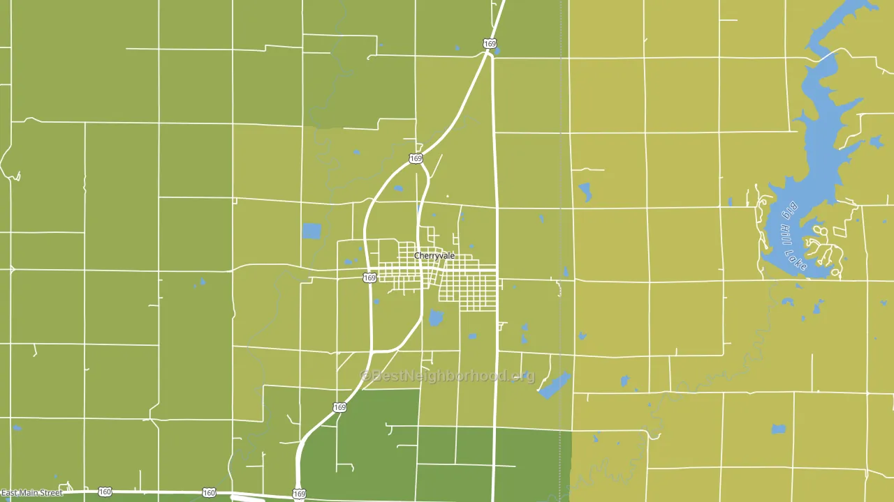 Cherryvale, KS block-group voter-turnout map