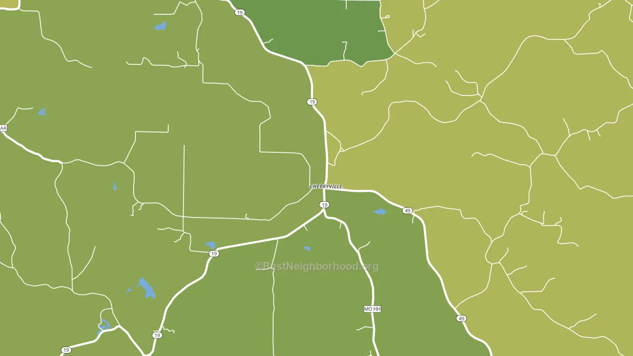 Cherryville, MO block-group voter-turnout map