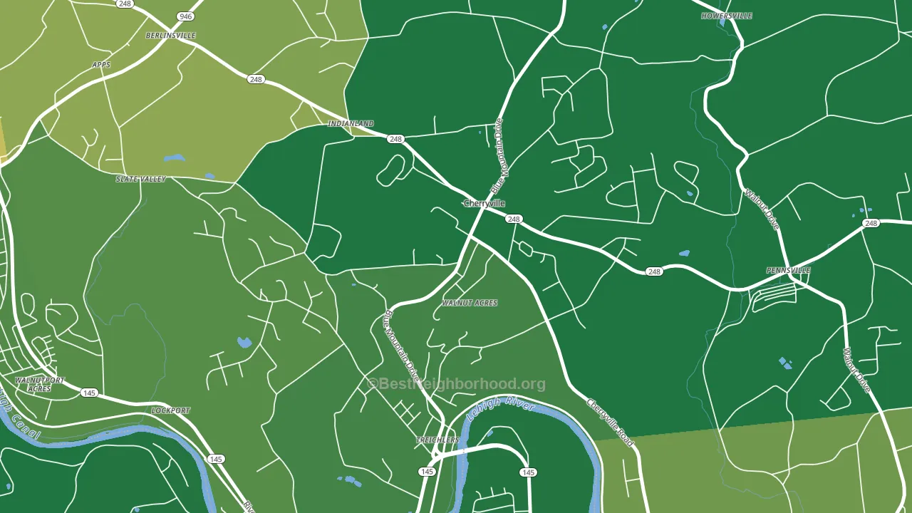 Cherryville, PA block-group voter-turnout map