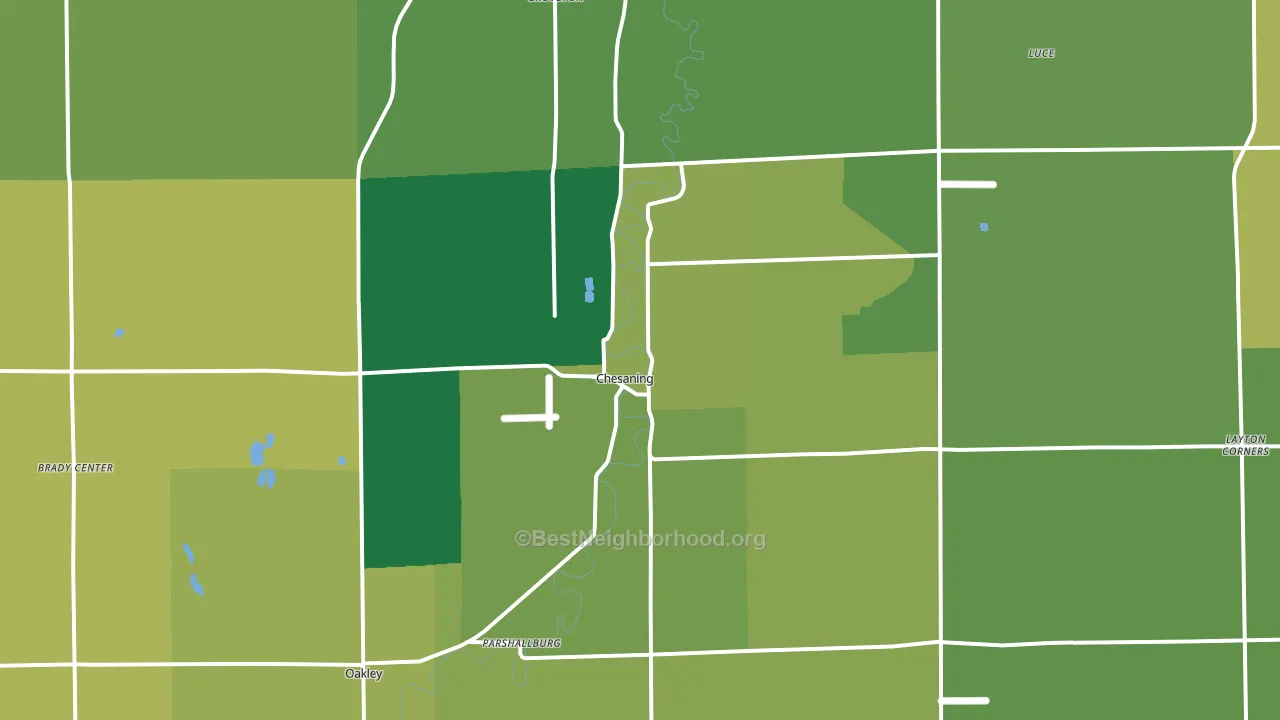 Chesaning, MI block-group voter-turnout map