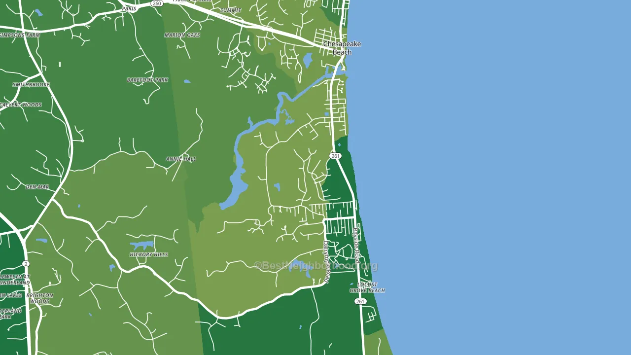Chesapeake Beach, MD block-group voter-turnout map