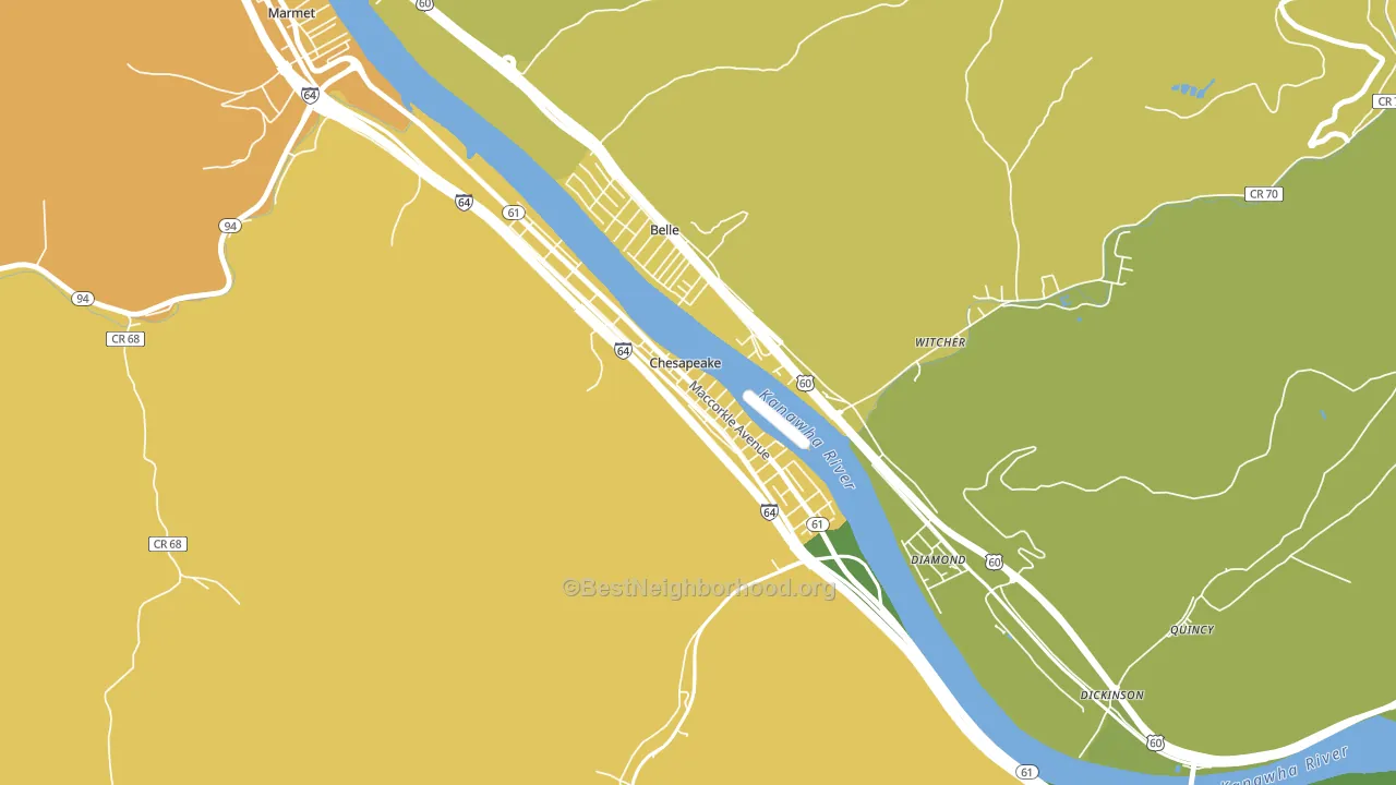 Chesapeake, WV block-group voter-turnout map