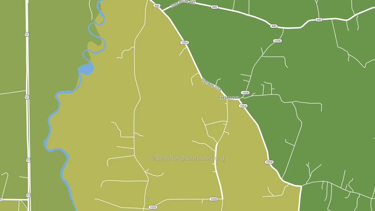 Chesbrough, LA block-group voter-turnout map