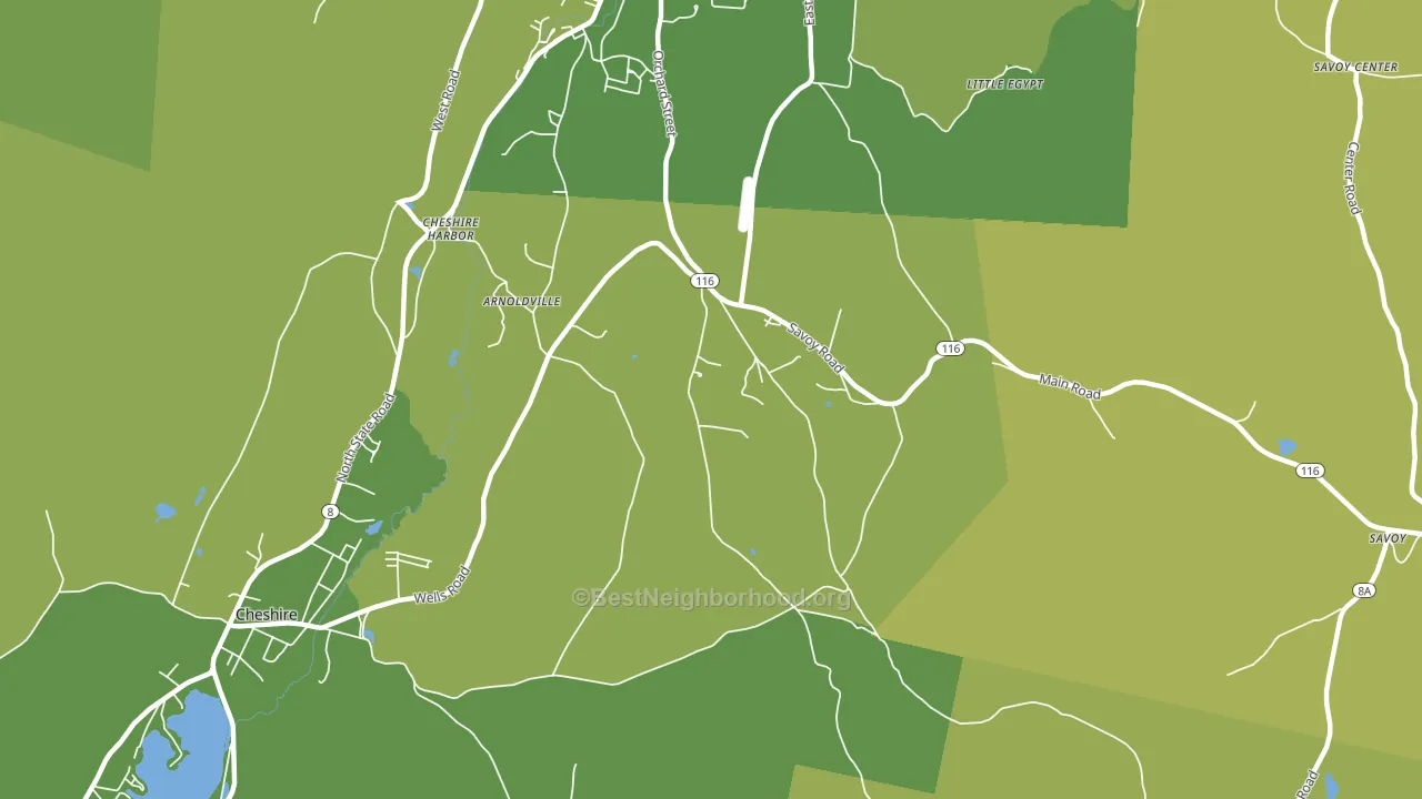 Cheshire Harbor, MA block-group voter-turnout map