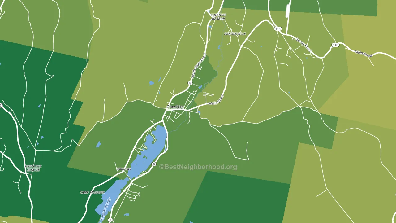 Cheshire, MA block-group voter-turnout map