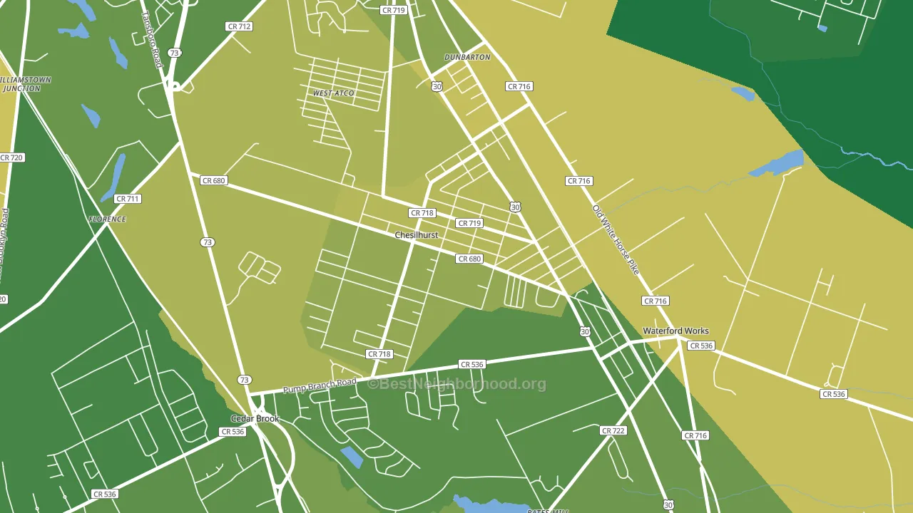 Chesilhurst, NJ block-group voter-turnout map