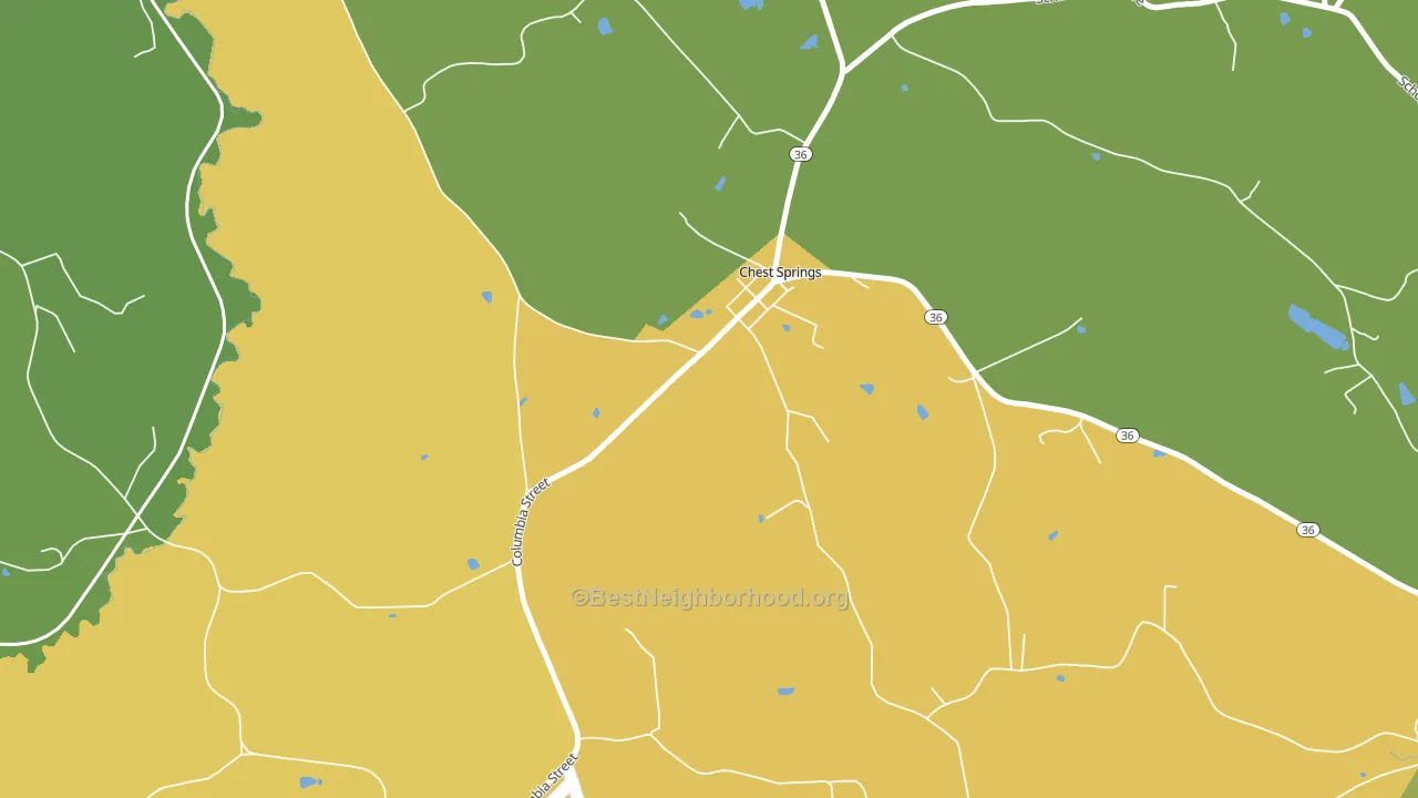 Chest Springs, PA block-group voter-turnout map