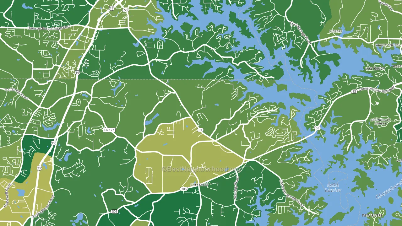 Chestatee, GA block-group voter-turnout map
