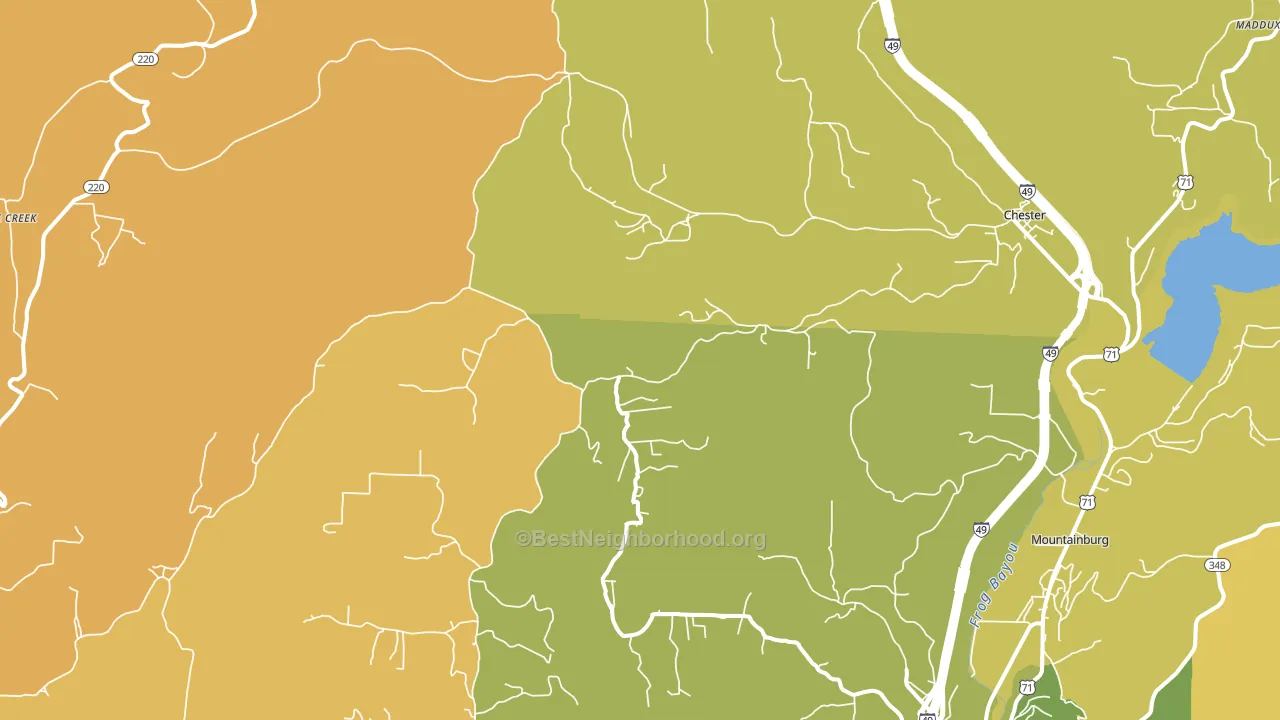 Chester, AR block-group voter-turnout map