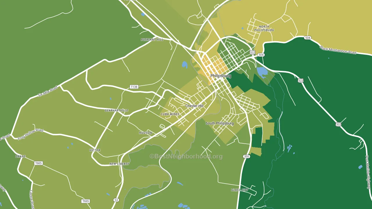 Chester Hill, PA block-group voter-turnout map