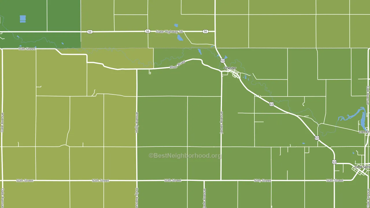 Chester, IA block-group voter-turnout map