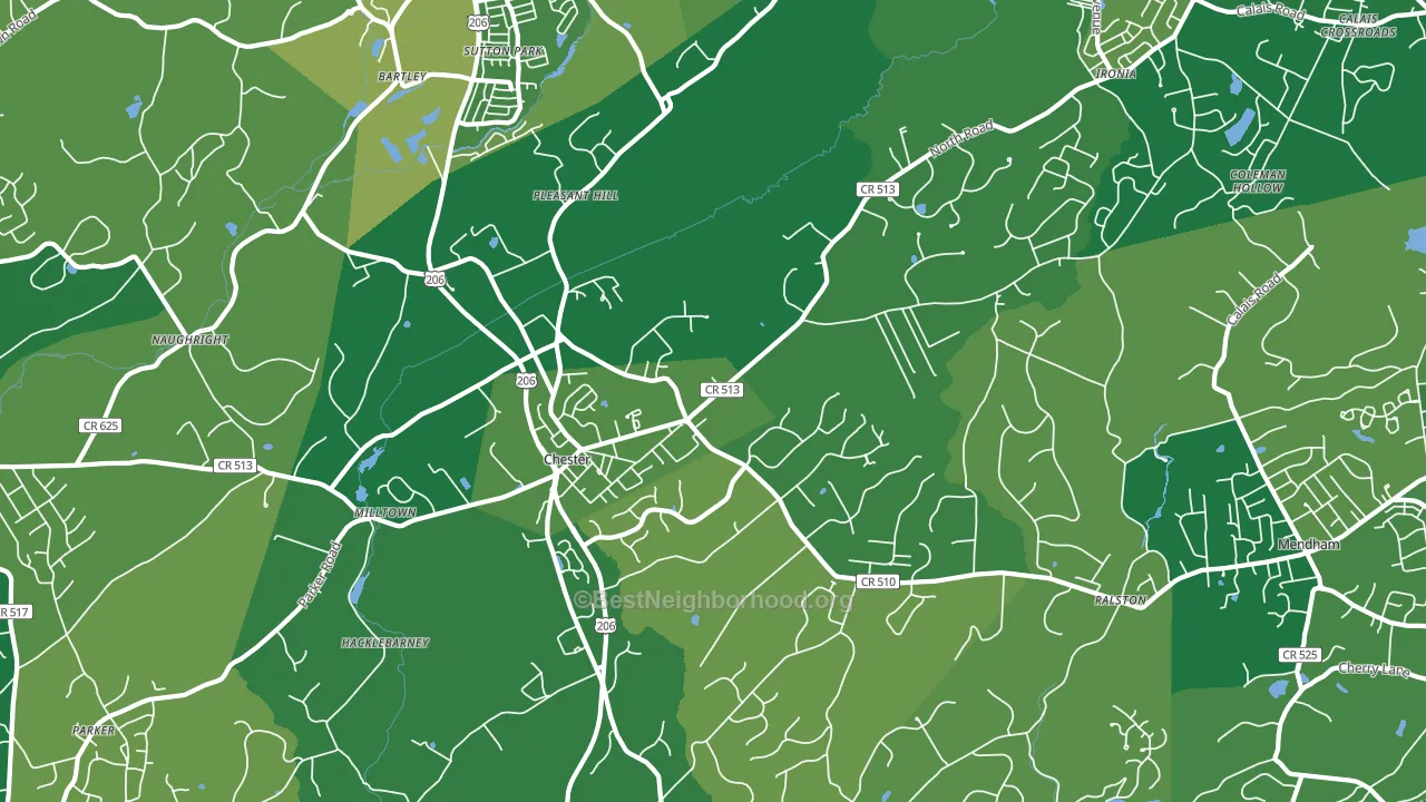 Chester, NJ block-group voter-turnout map