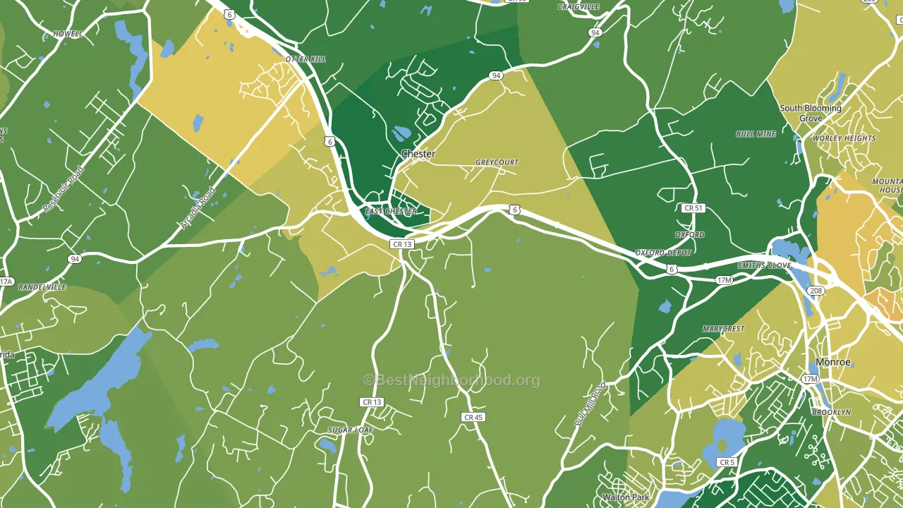 Chester, NY block-group voter-turnout map