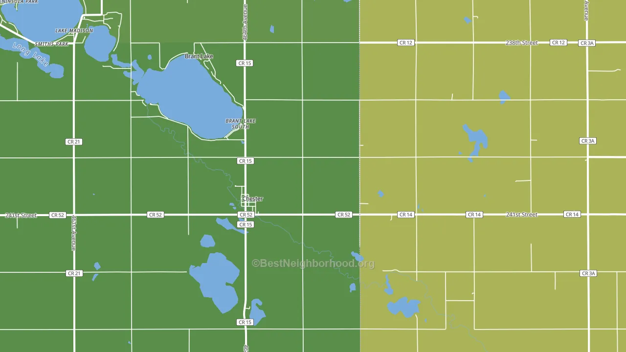 Chester, SD block-group voter-turnout map