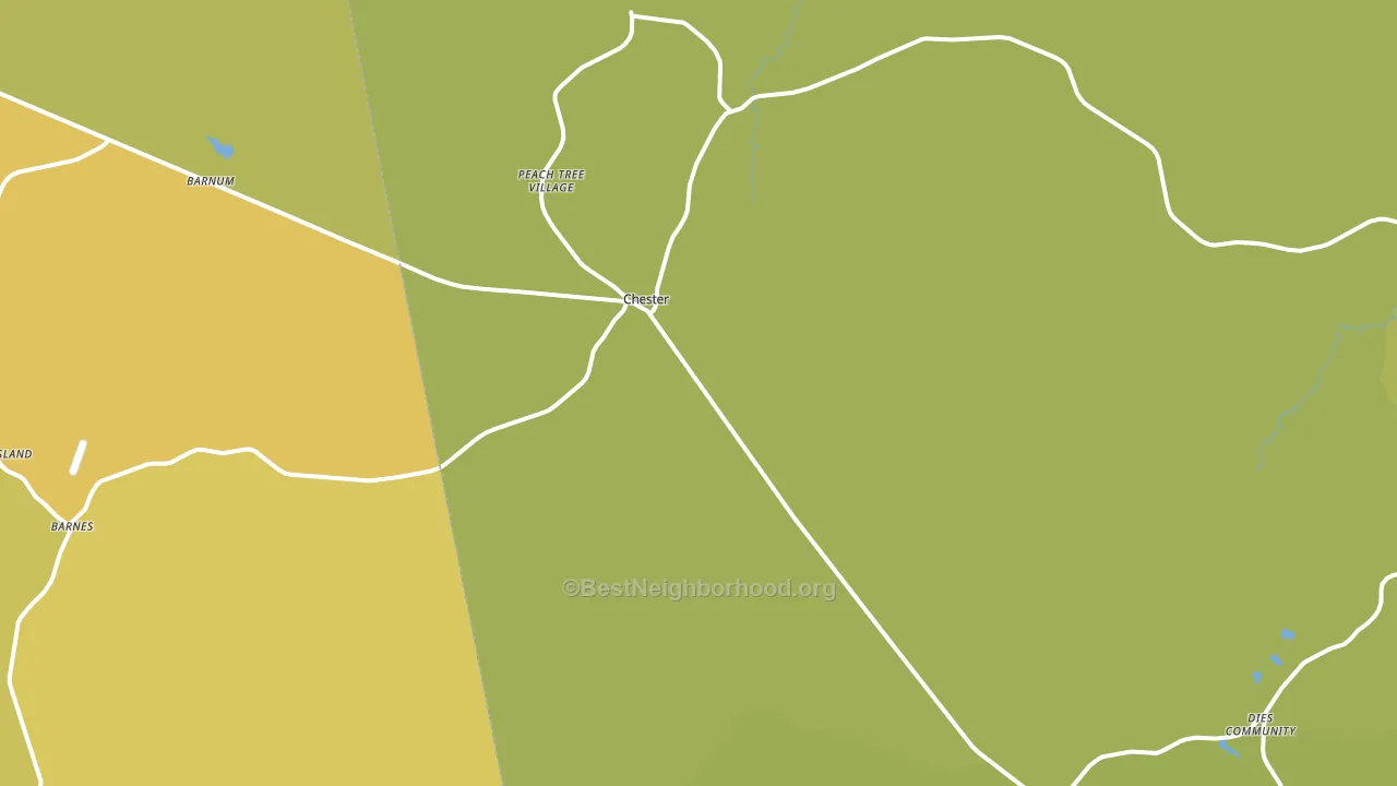 Chester, TX block-group voter-turnout map