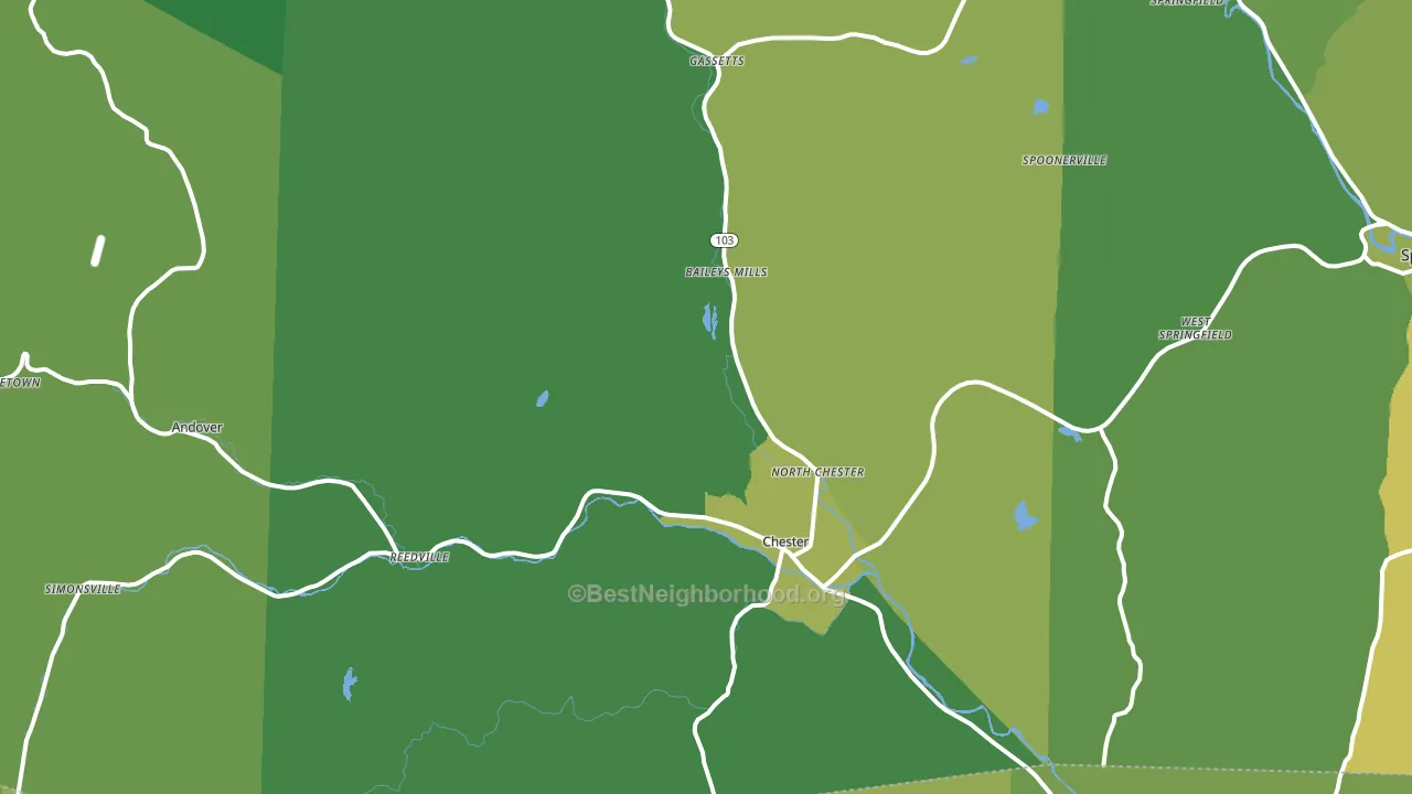 Chester, VT block-group voter-turnout map