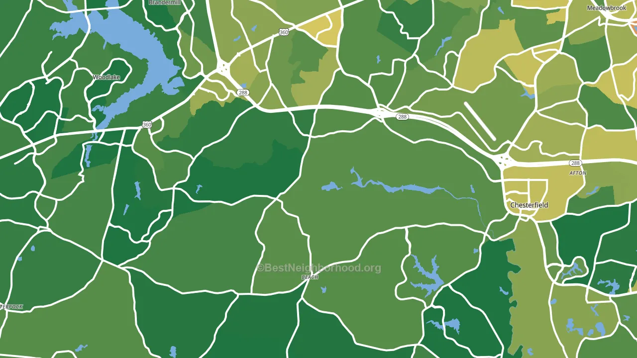 Chesterfield, VA block-group voter-turnout map