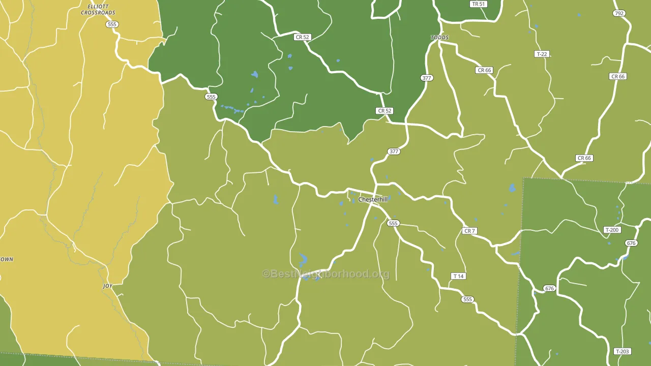 Chesterhill, OH block-group voter-turnout map