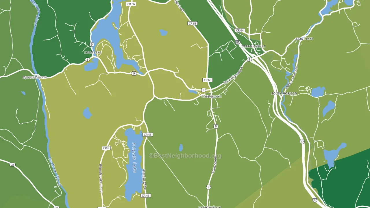 Chestertown, NY block-group voter-turnout map