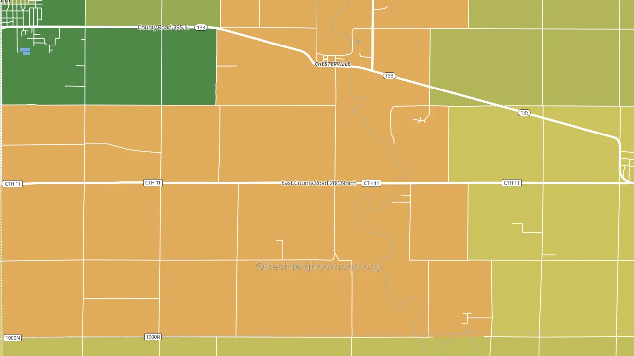 Chesterville, IL block-group voter-turnout map