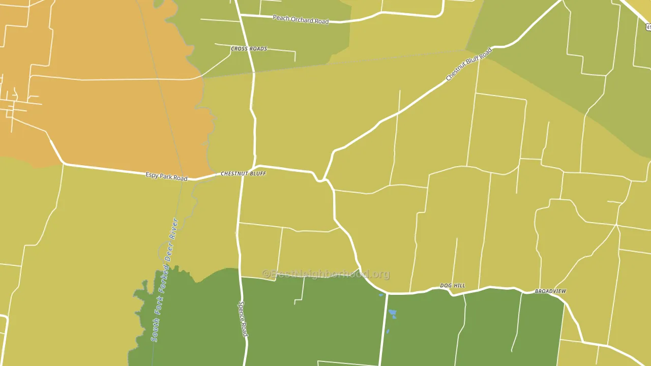 Chestnut Bluff, TN block-group voter-turnout map