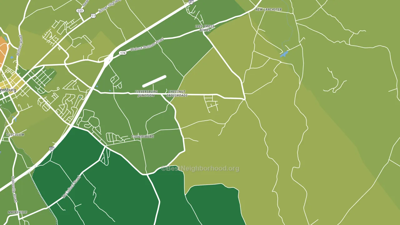 Chestnut Crossroads, PA block-group voter-turnout map