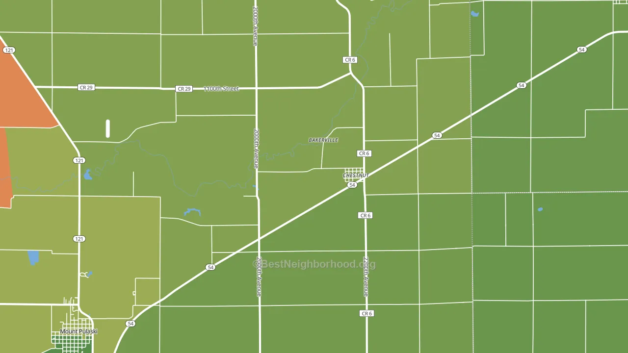 Chestnut, IL block-group voter-turnout map