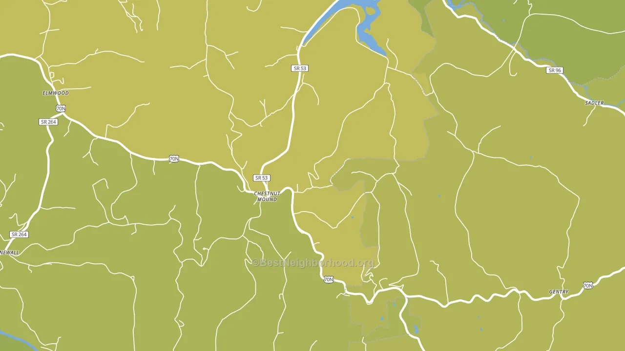 Chestnut Mound, TN block-group voter-turnout map