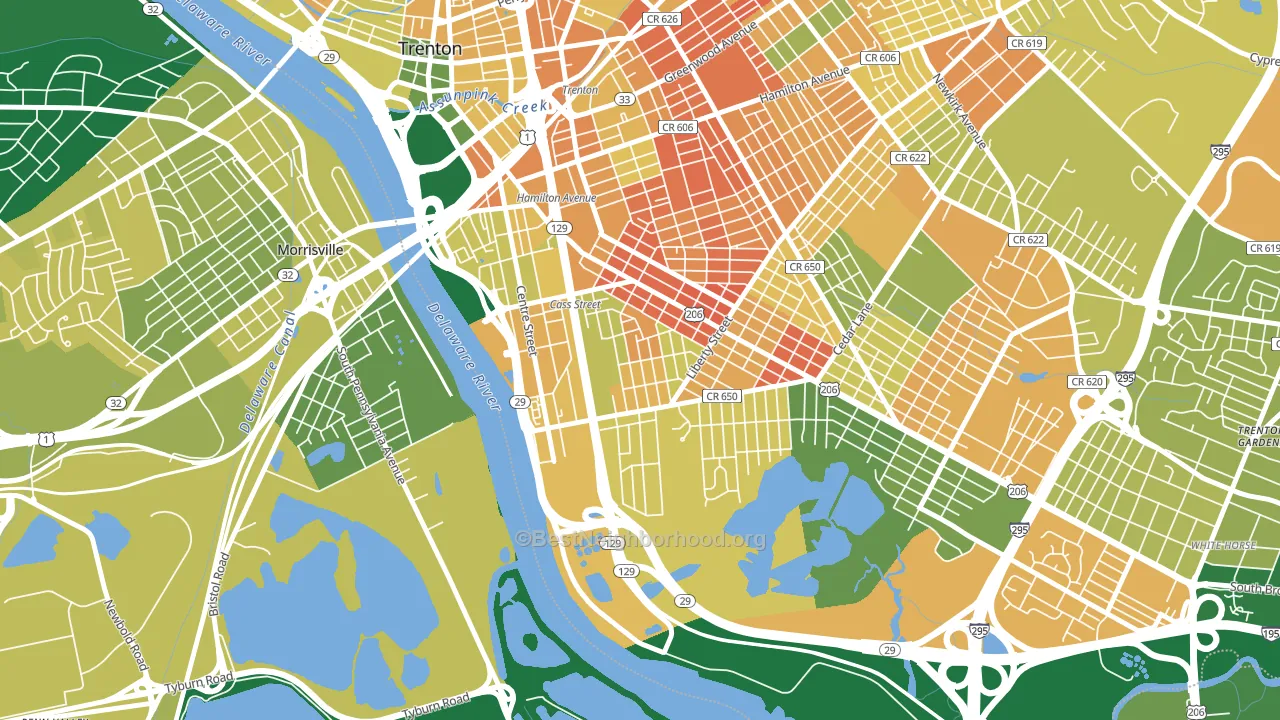 Chestnut Park, Trenton, NJ block-group voter-turnout map