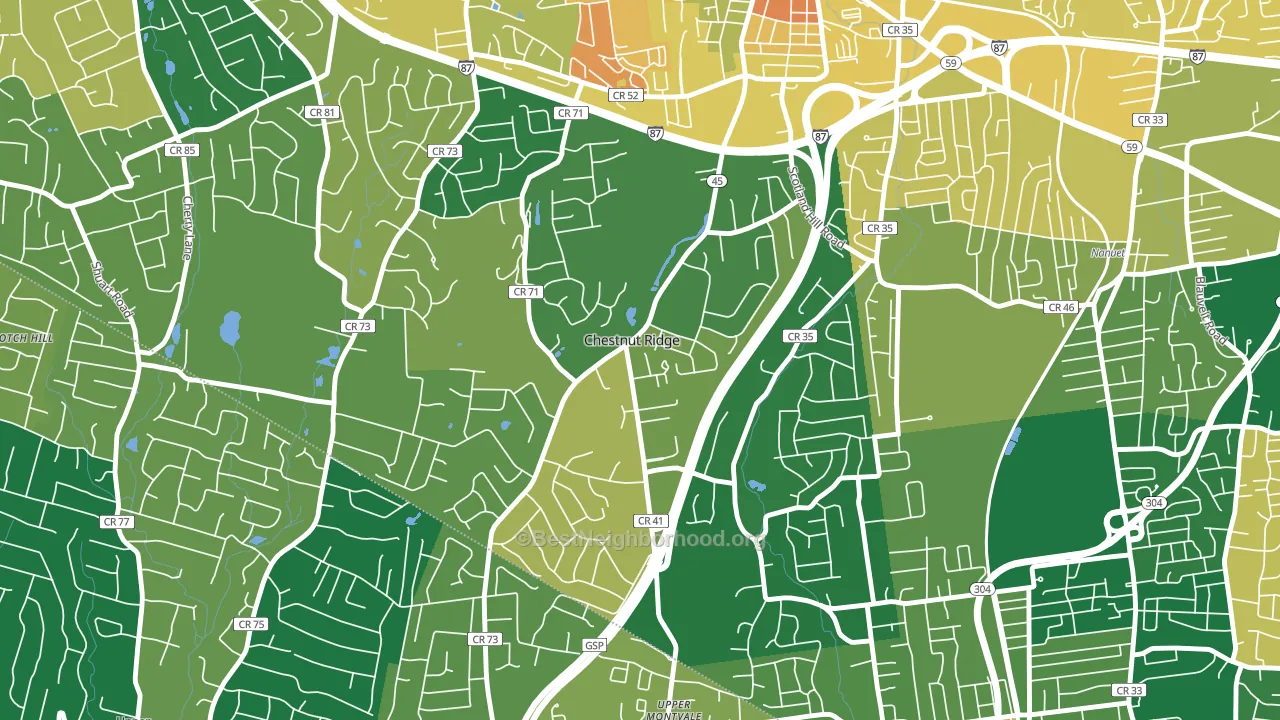 Chestnut Ridge, NY block-group voter-turnout map
