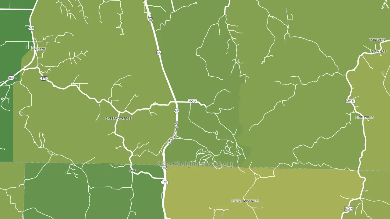 Chestnutridge, MO block-group voter-turnout map
