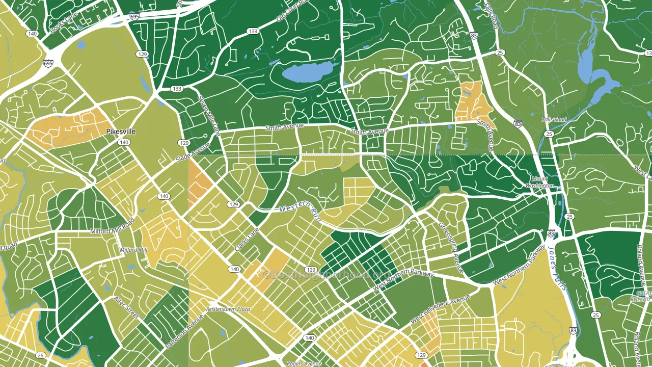 Cheswolde, Baltimore, MD block-group voter-turnout map