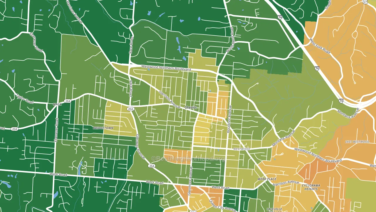 Cheviot, OH block-group voter-turnout map