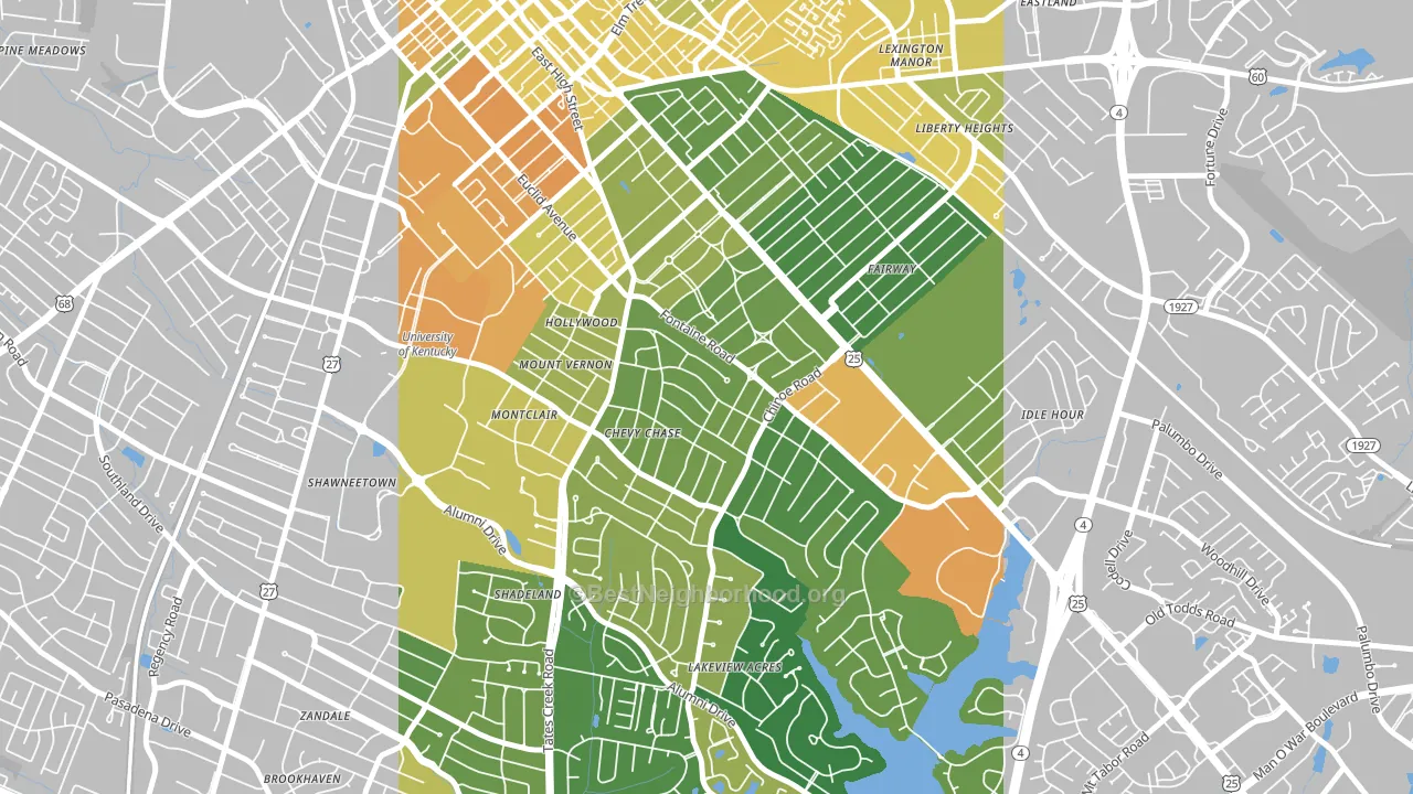 Chevy Chase-Ashland Park, Lexington, KY block-group voter-turnout map