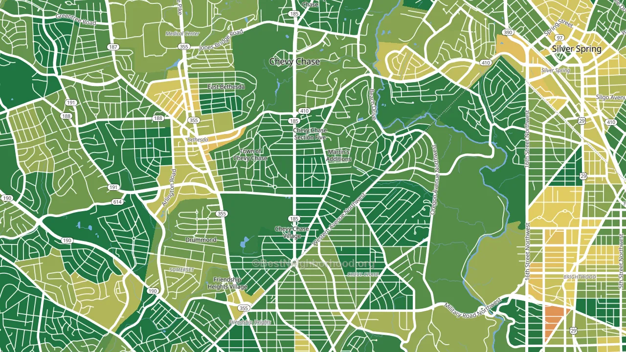 Chevy Chase Section Three, MD block-group voter-turnout map