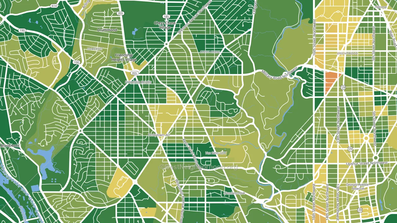 Chevy Chase, Washington, DC block-group voter-turnout map