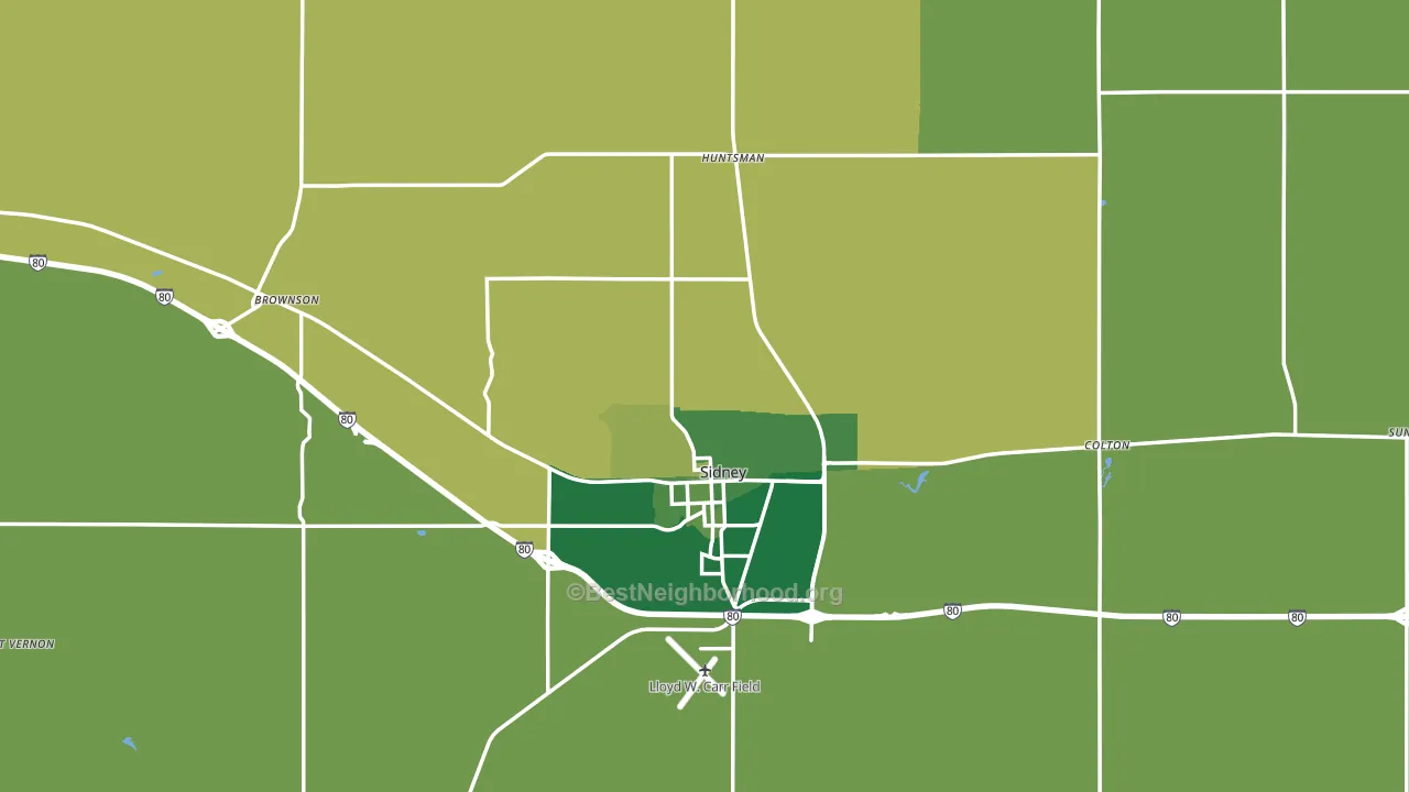 Cheyenne County, NE block-group voter-turnout map