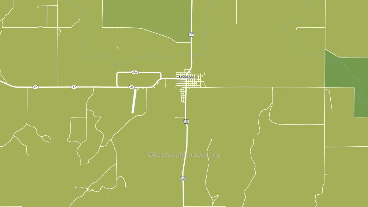 Cheyenne, OK block-group voter-turnout map