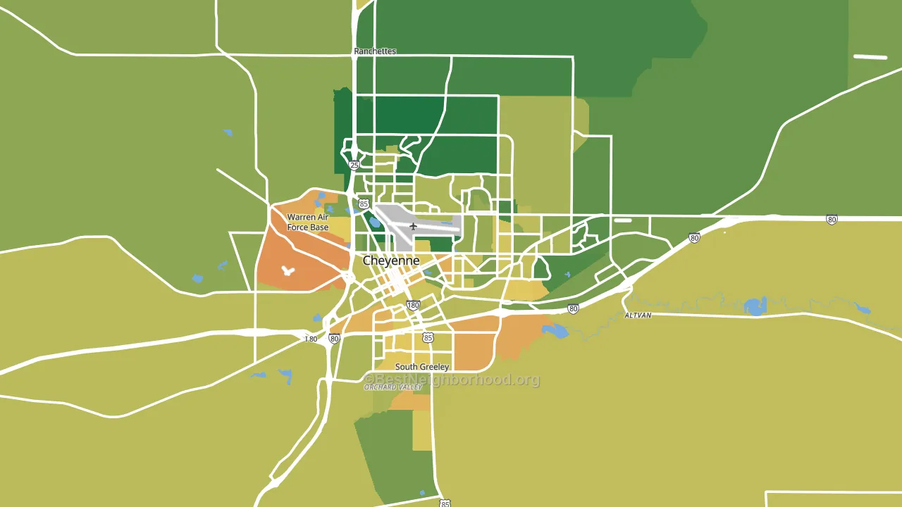 Cheyenne, WY block-group voter-turnout map