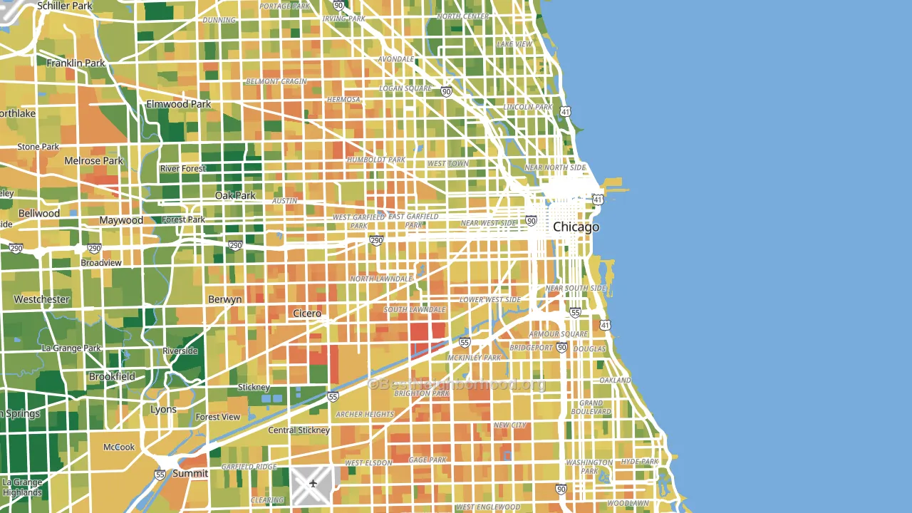 Chicago, IL block-group voter-turnout map