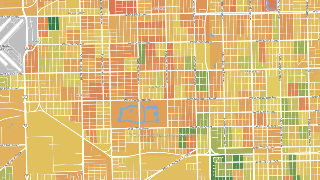 Chicago Lawn, Chicago, IL block-group voter-turnout map