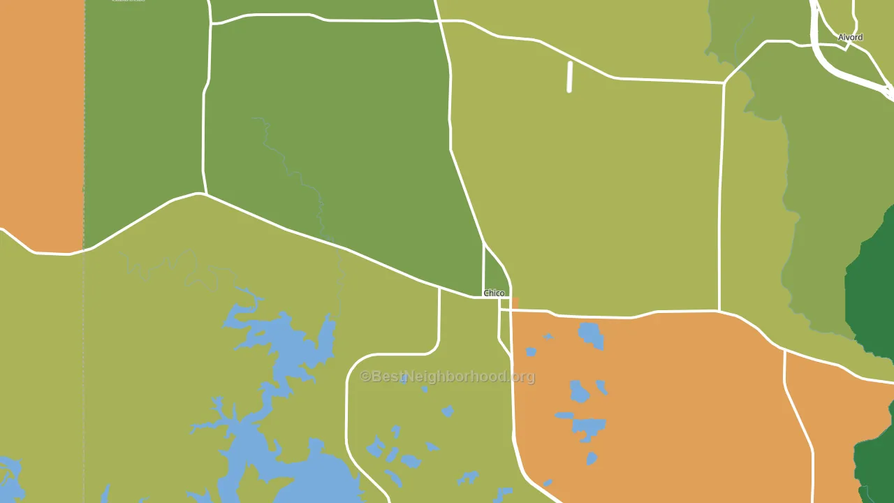 Chico, TX block-group voter-turnout map
