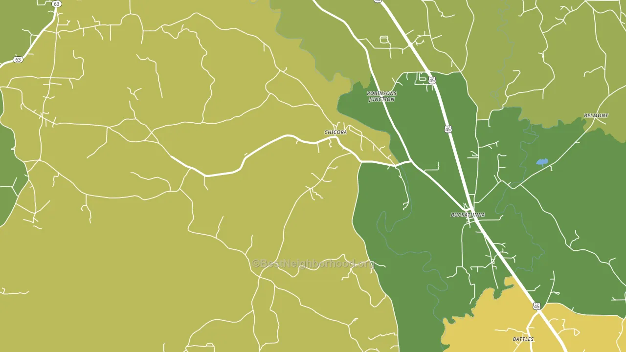 Chicora, MS block-group voter-turnout map