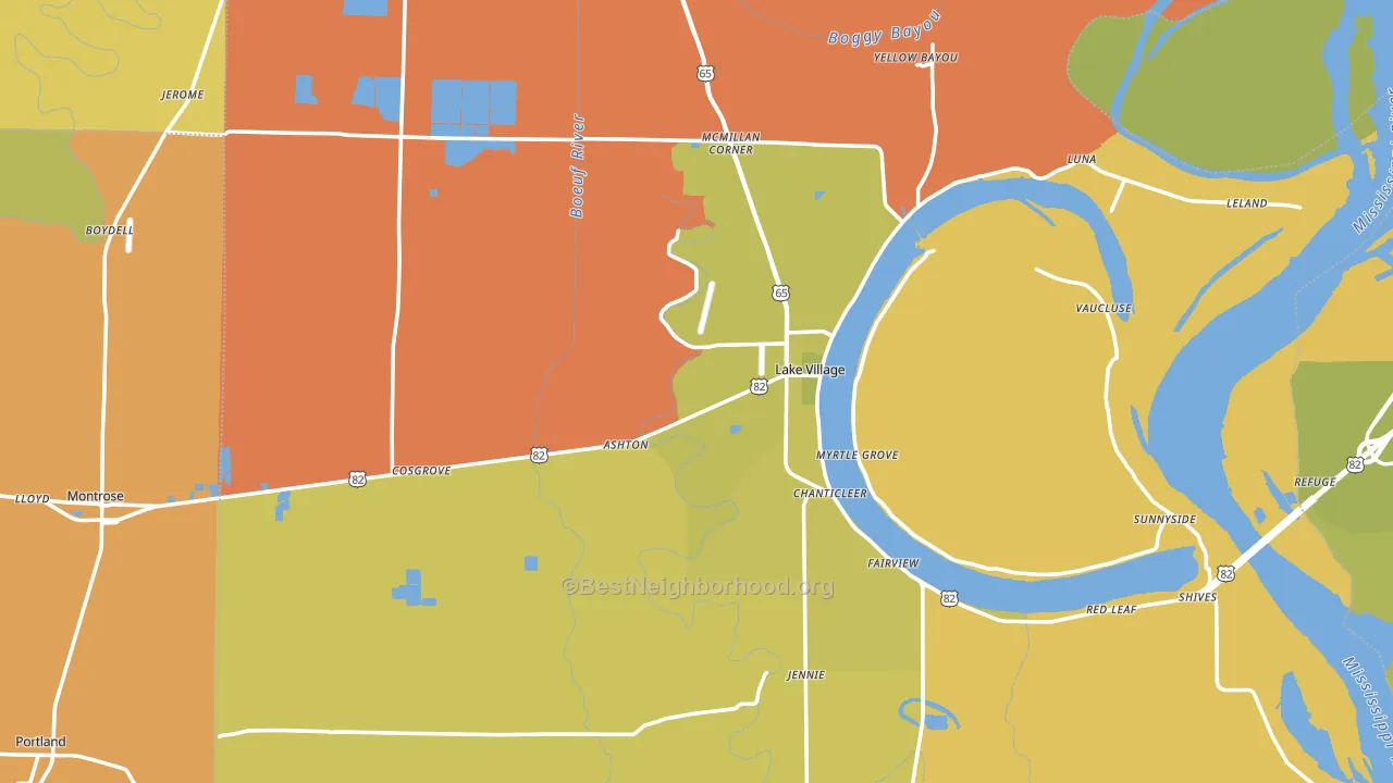 Chicot County, AR block-group voter-turnout map