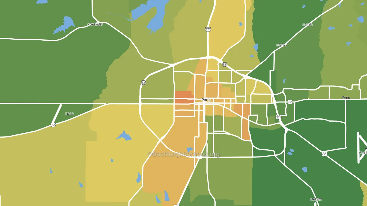 Chicota, TX block-group voter-turnout map