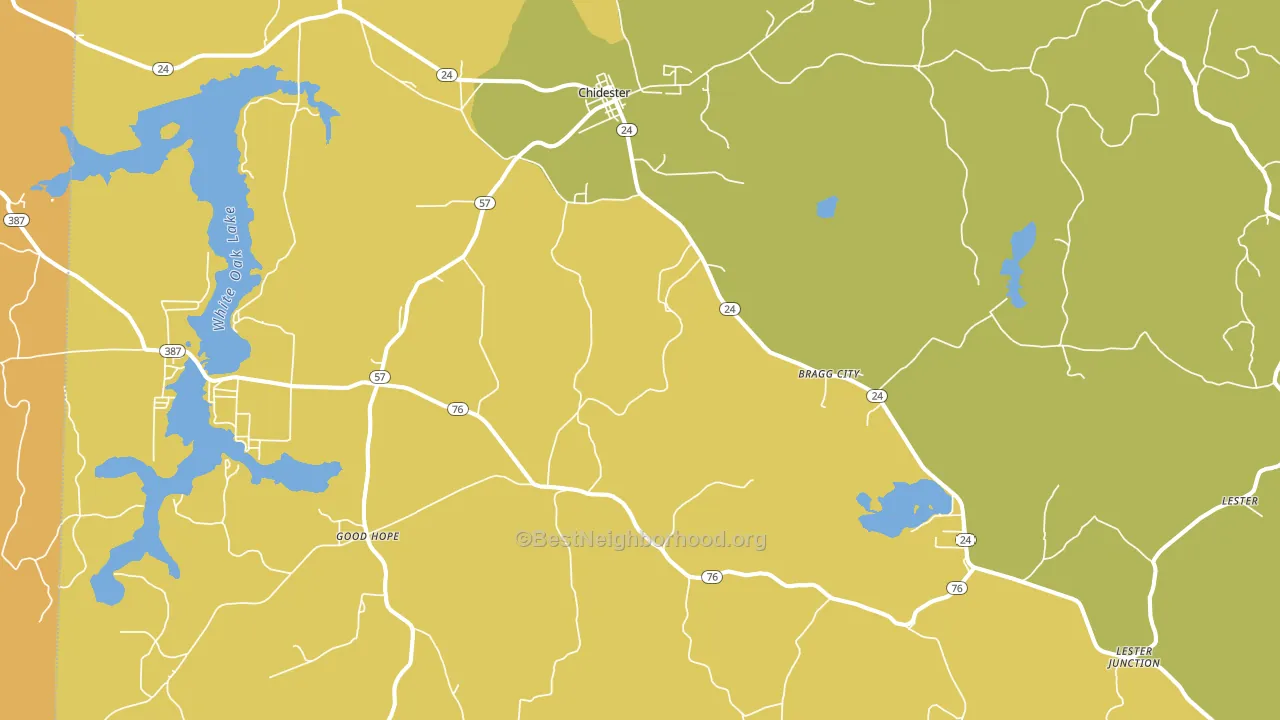 Chidester, AR block-group voter-turnout map