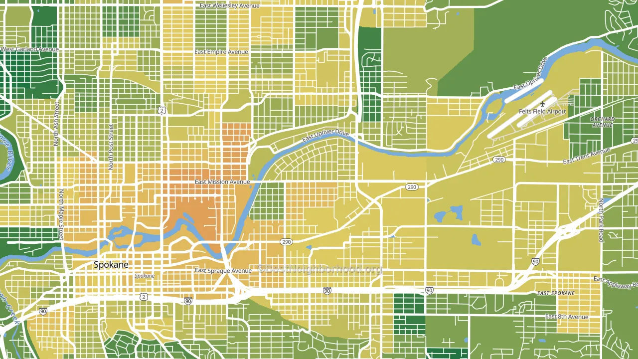 Chief Garry Park, Spokane, WA block-group voter-turnout map