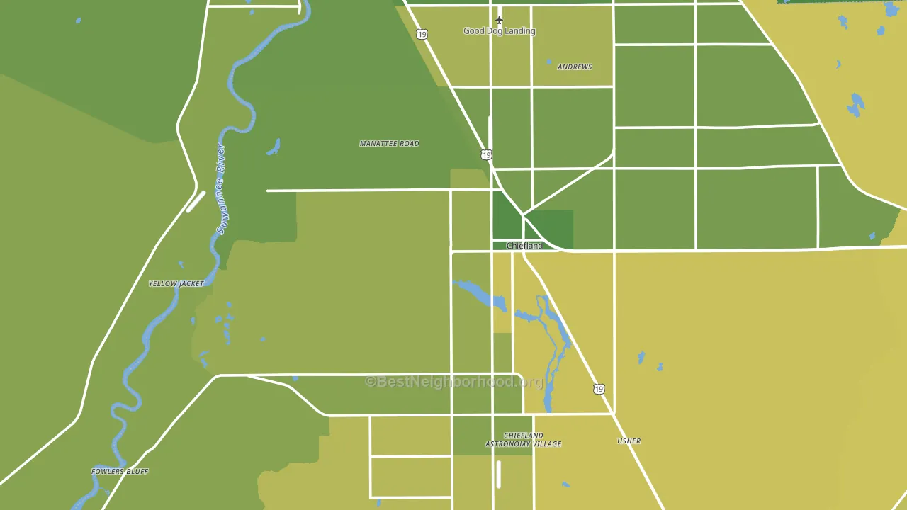 Chiefland, FL block-group voter-turnout map